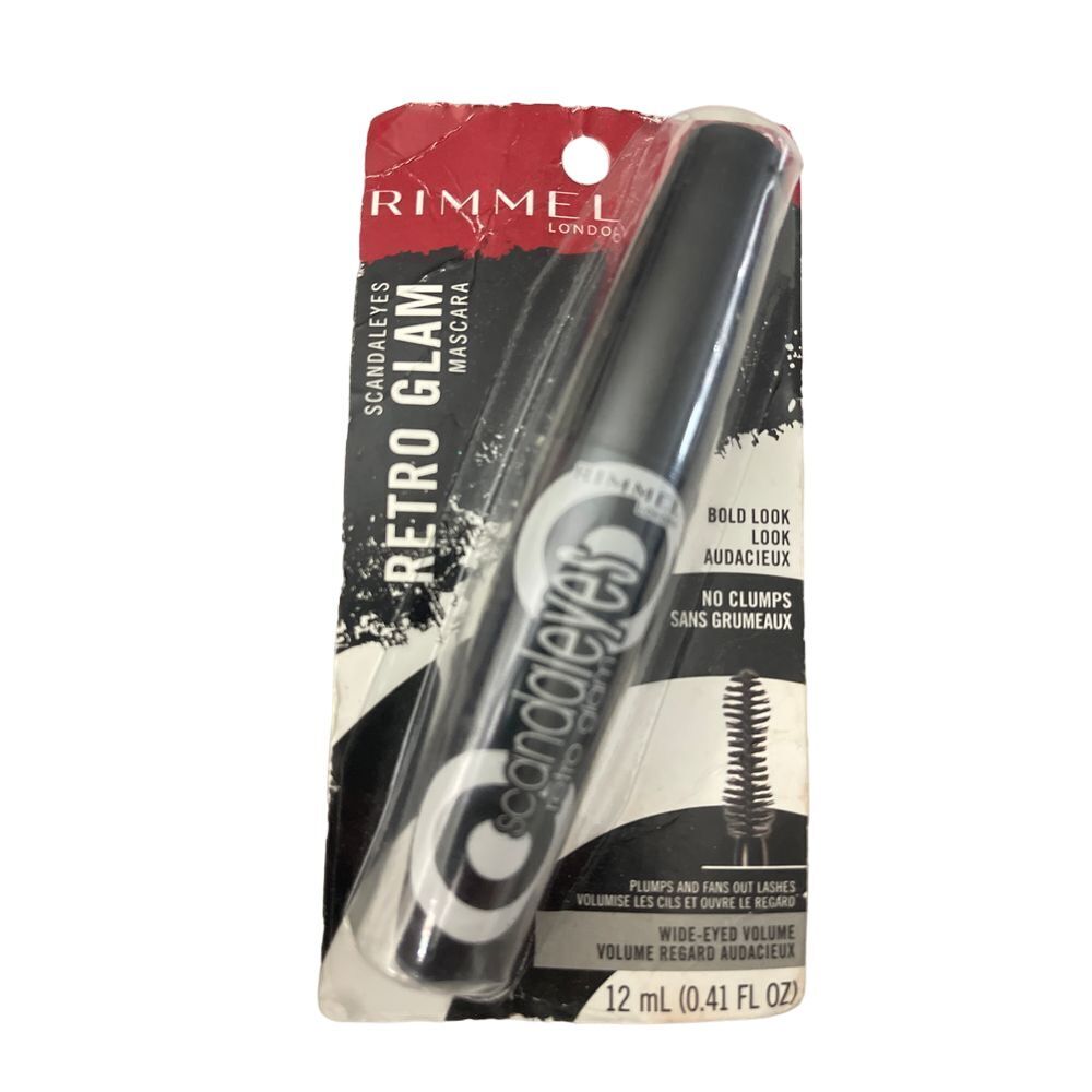 Rimmel Scandaleyes Retro Glam Mascara Black Noir 001 Volumizing Lash EnhancerO2‎